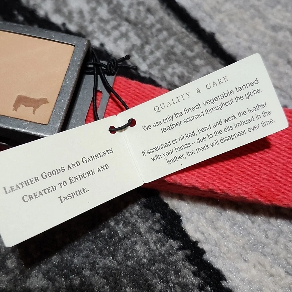 WILL LEATHER GOODS RED WOVEN ADJUSTABLE LENGTH & METAL 